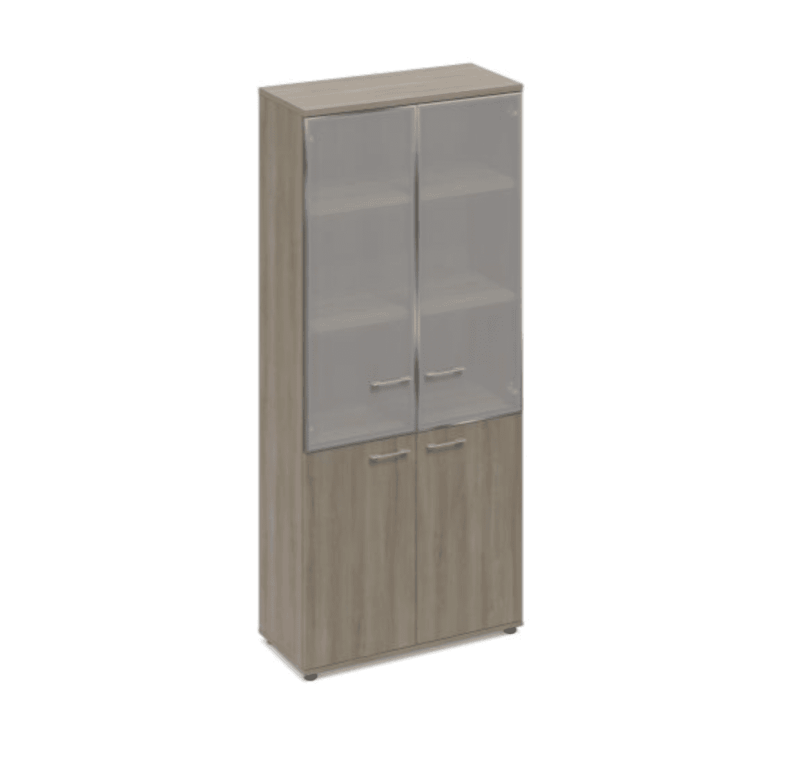 Шкаф со стеклянными дверьми в алюминиевой рамке (топ МДФ)