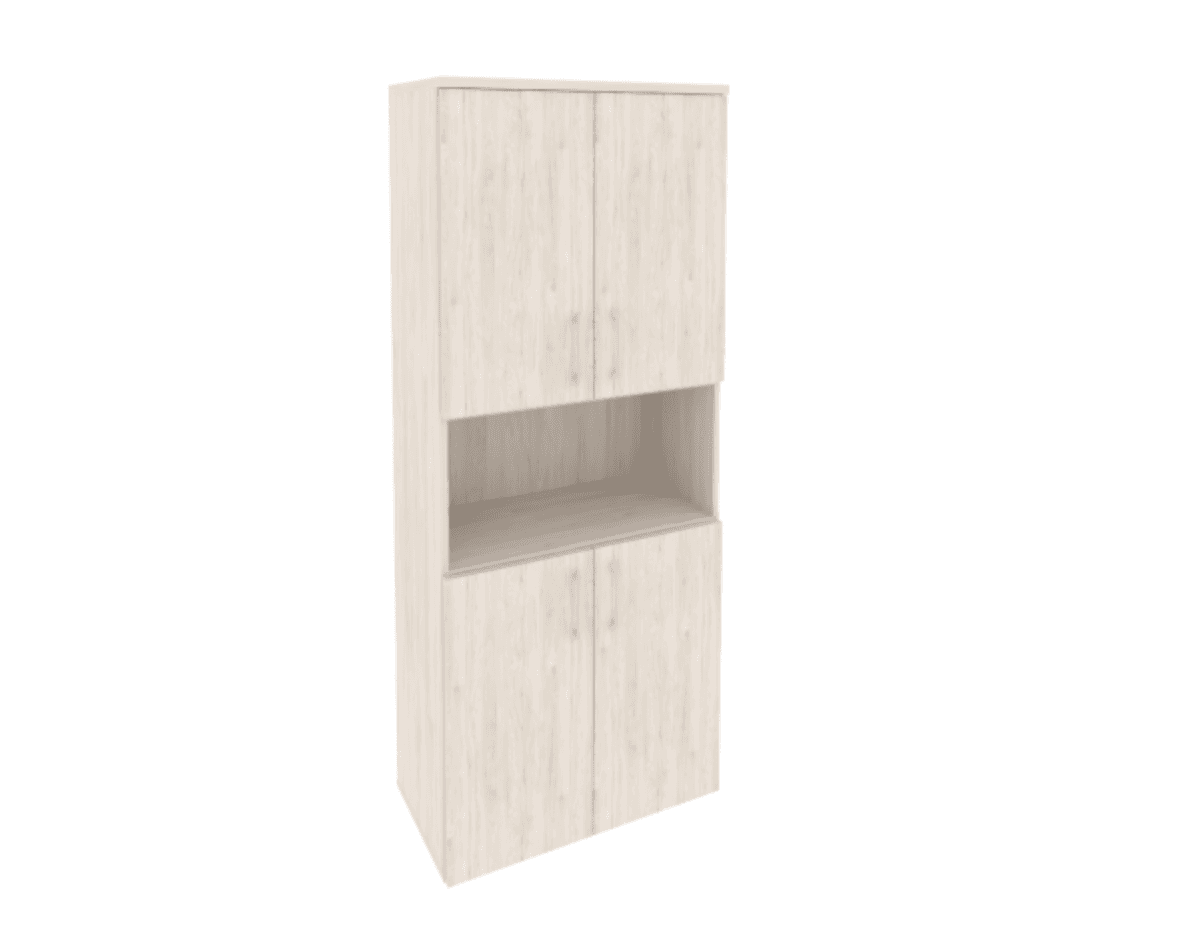 Шкаф высокий широкий (4 низких фасада ЛДСП)