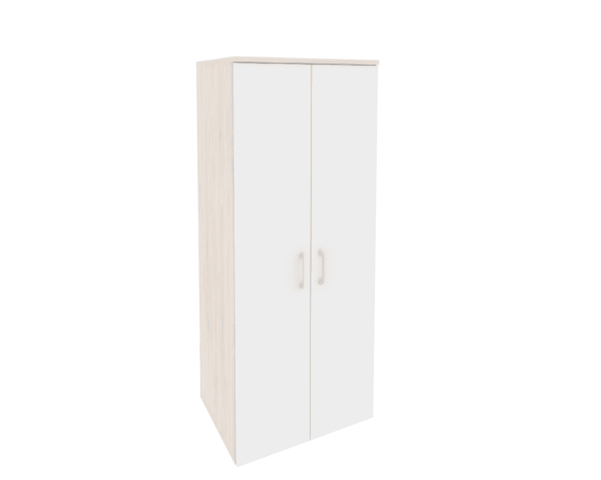 Гардероб широкий глубокий (фасад белый бриллиант)