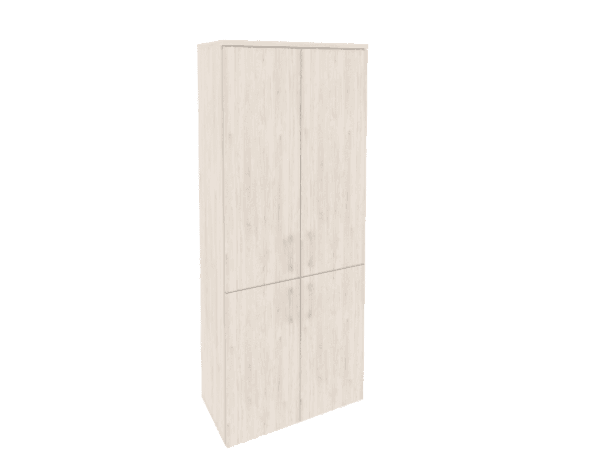 Шкаф высокий широкий (2 низких фасада ЛДСП + 2 средних фасада ЛДСП)