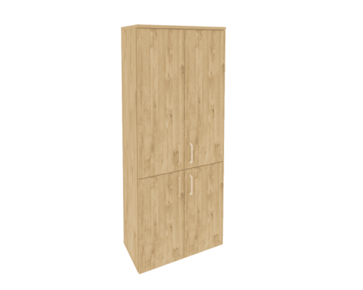 Шкаф высокий широкий (2 низких фасада ЛДСП + 2 средних фасада ЛДСП)