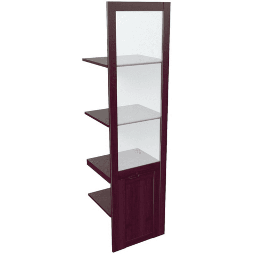 Наполнение одностворчатого шкафа со стеклом