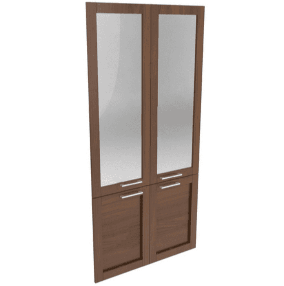 Наполнение двухстворчатого шкафа со стеклом