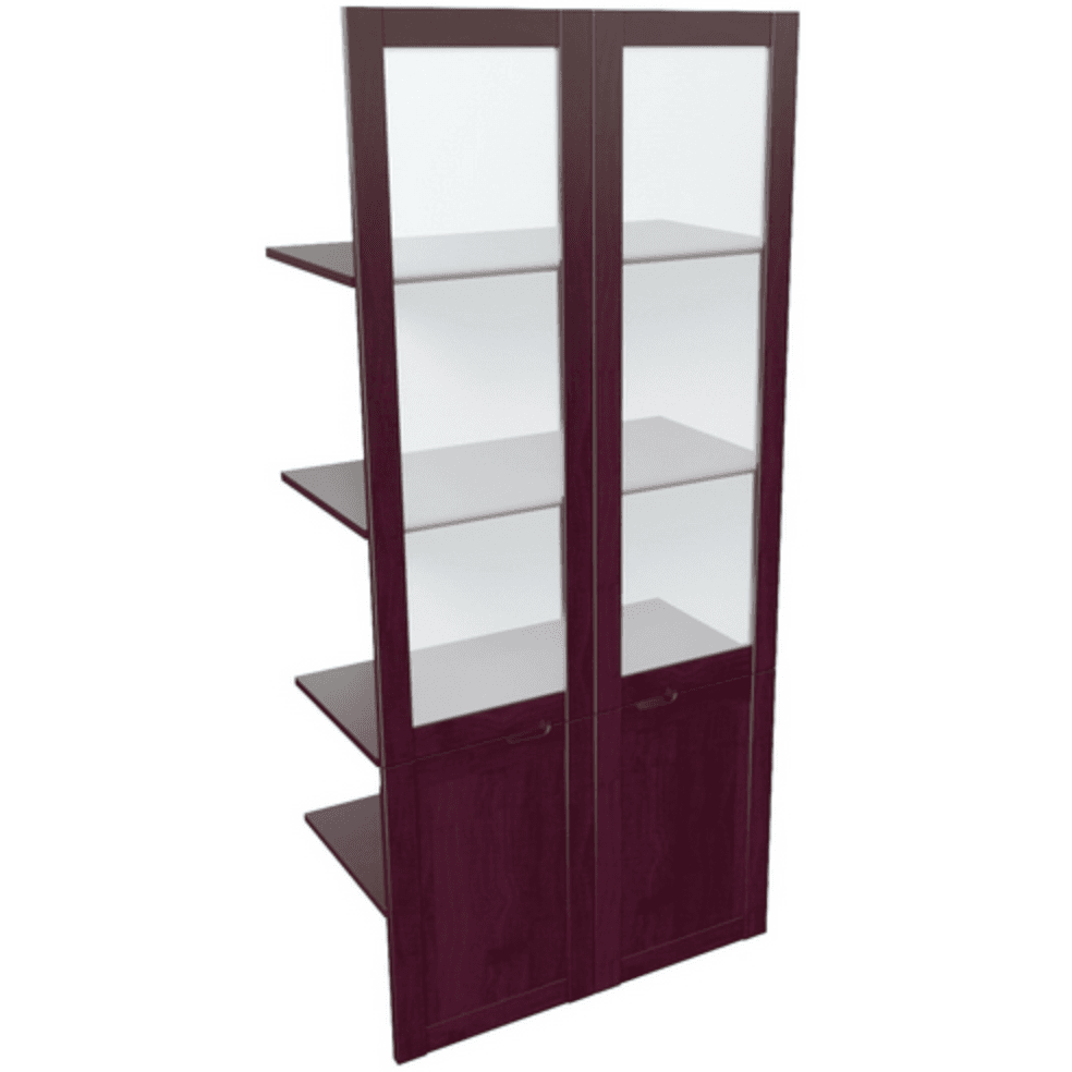 Наполнение двустворчатого шкафа со стеклом