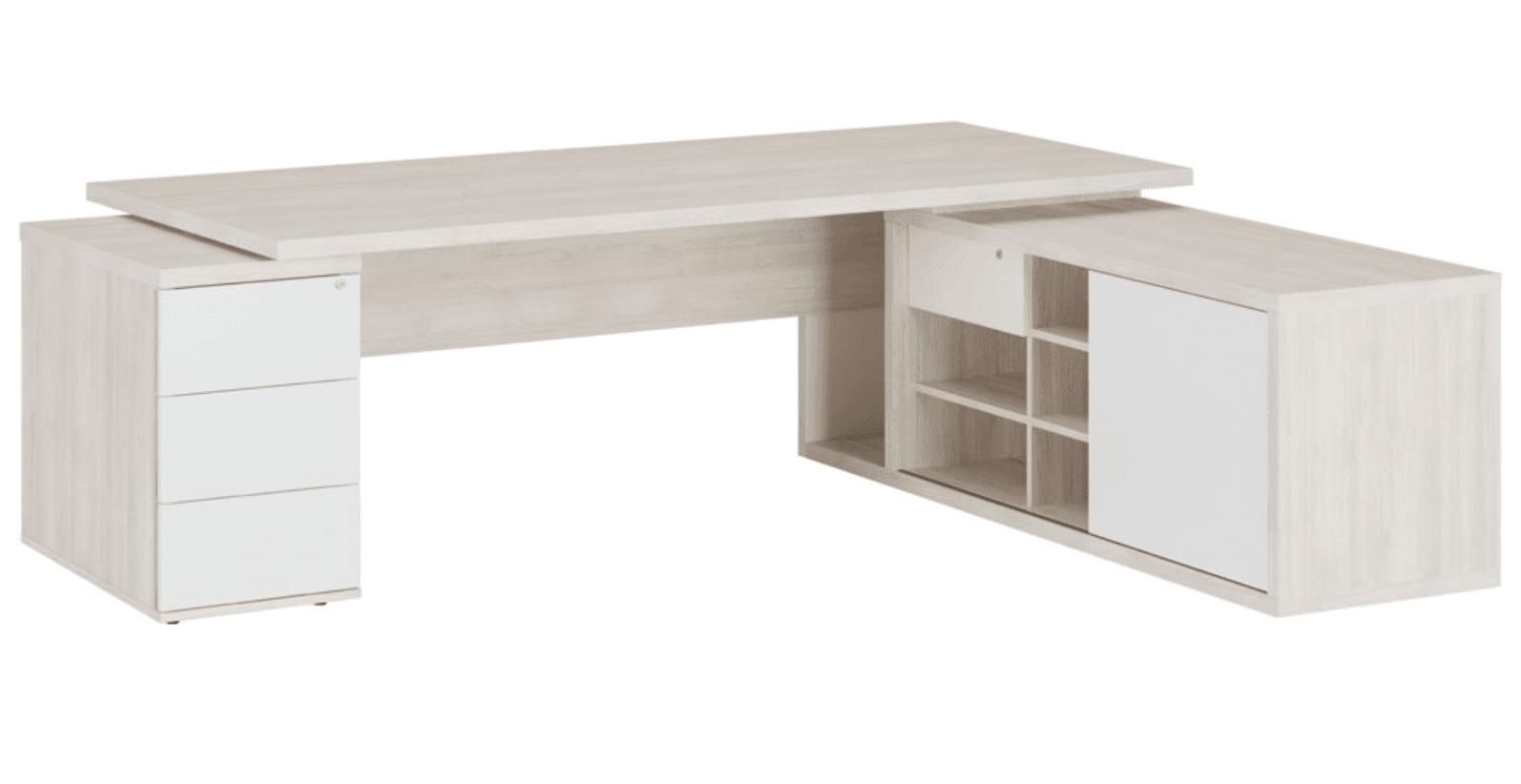 Стол рабочий на креденции и тумбе правый 220