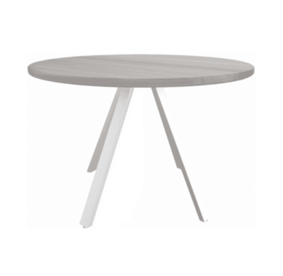 Стол для переговоров круглый - металл белый