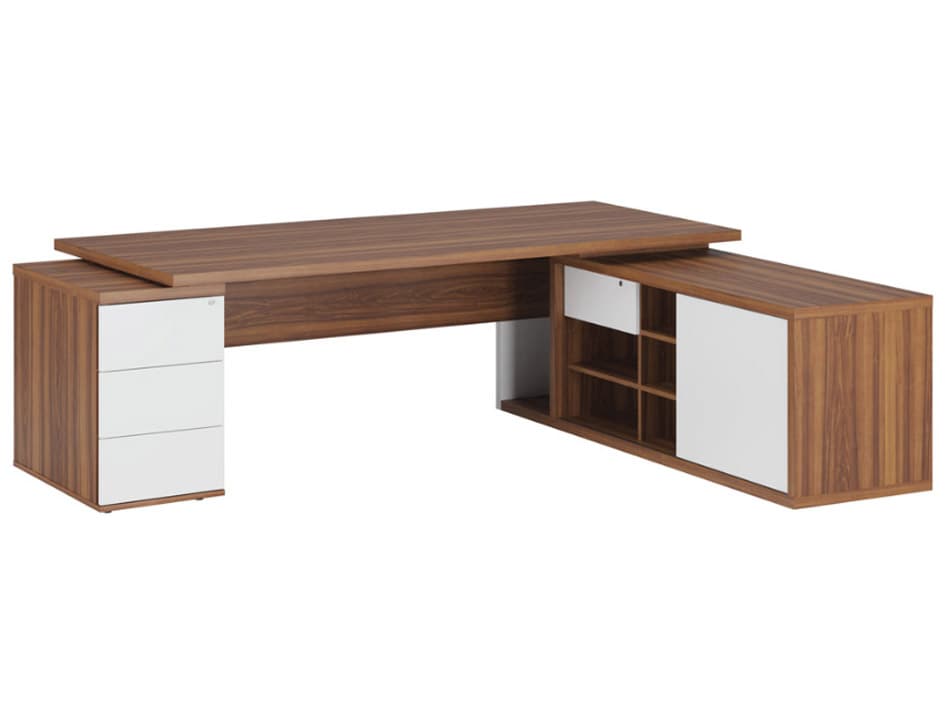 Стол рабочий на креденции и тумбе правый 220