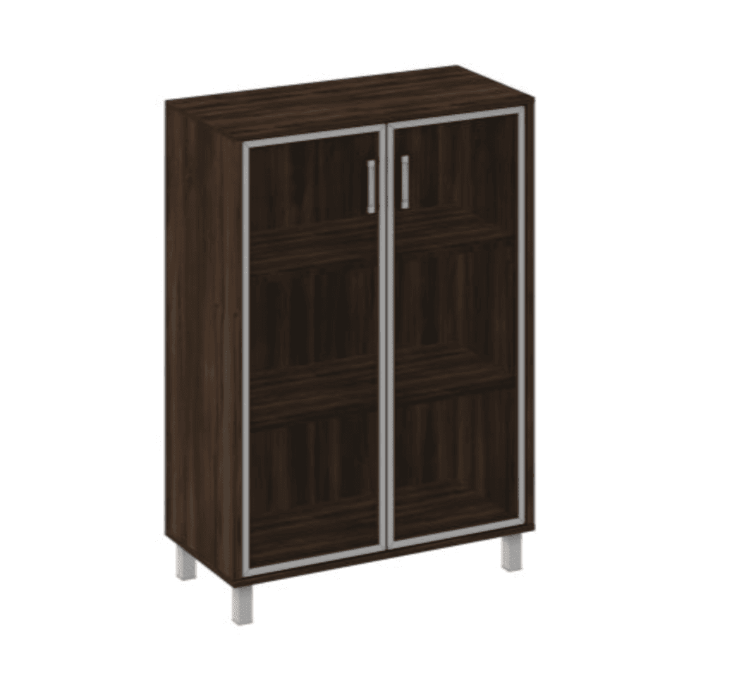 Шкаф для документов, двери стеклянные в алюминиевой раме