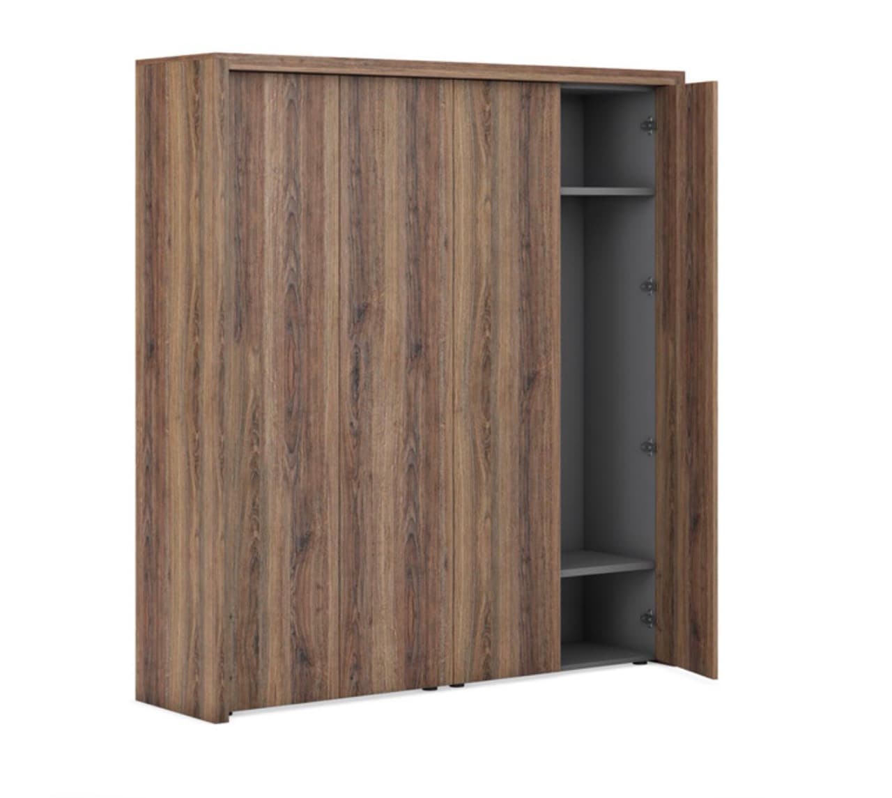 Шкаф высокий для документов и гардероб в декоративной обвязке