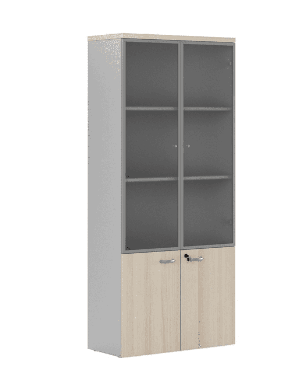 Шкаф для бумаг высокий со стеклом в раме