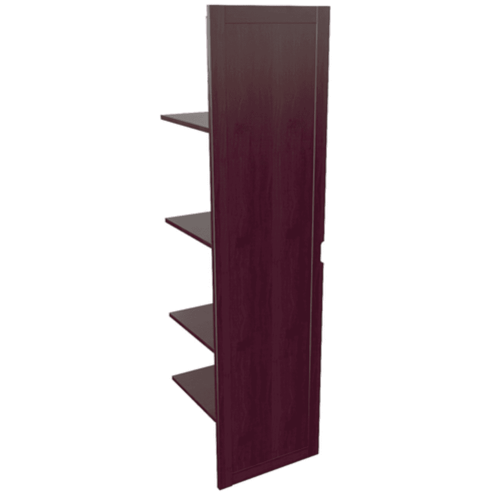 Наполнение одностворчатого шкафа с деревянной дверцей и вешалкой