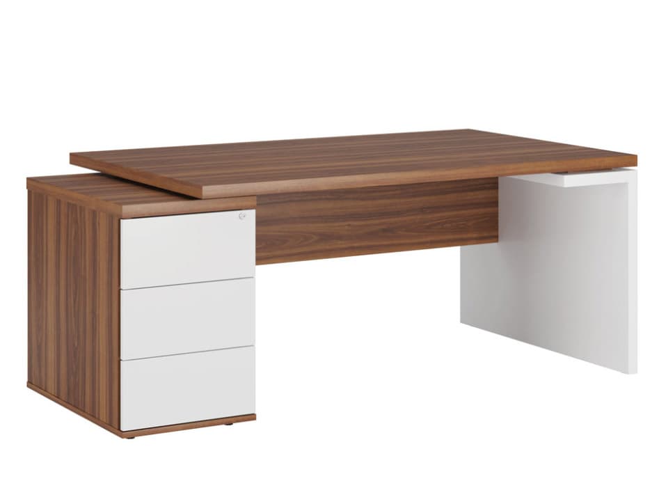 Стол рабочий на опорной тумбе левый 180