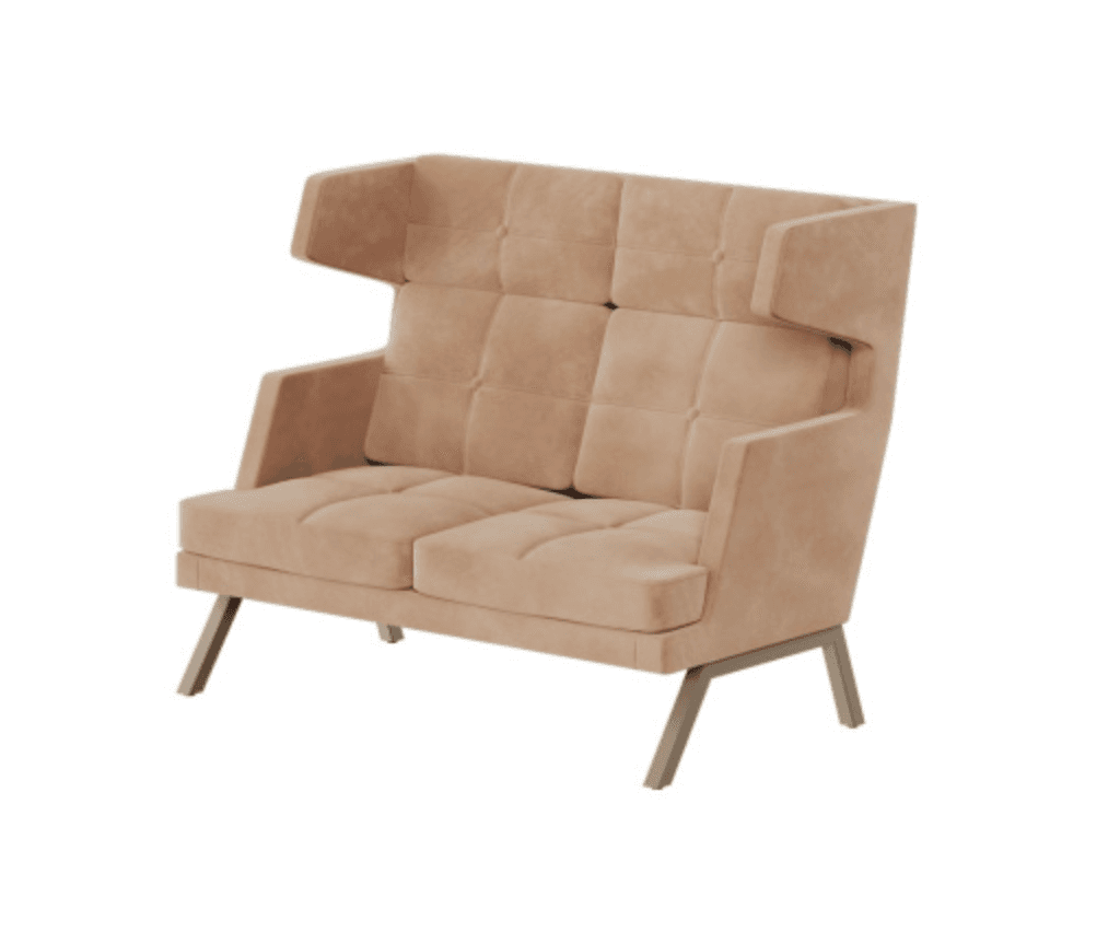 Диван двухместный с декором из пуговиц - высокая спинка