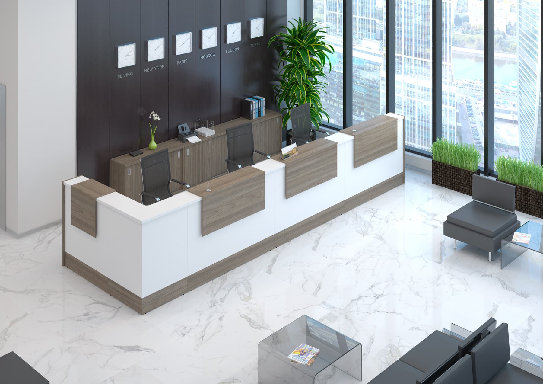 Стойка ресепшен Стайл вяз благородный