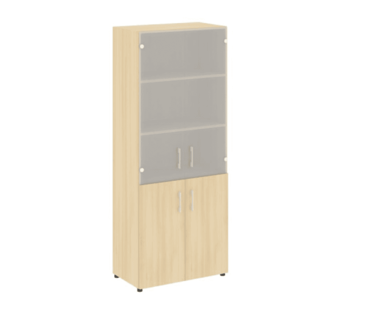 Шкаф высокий широкий (2 фасада ЛДСП + стекло)