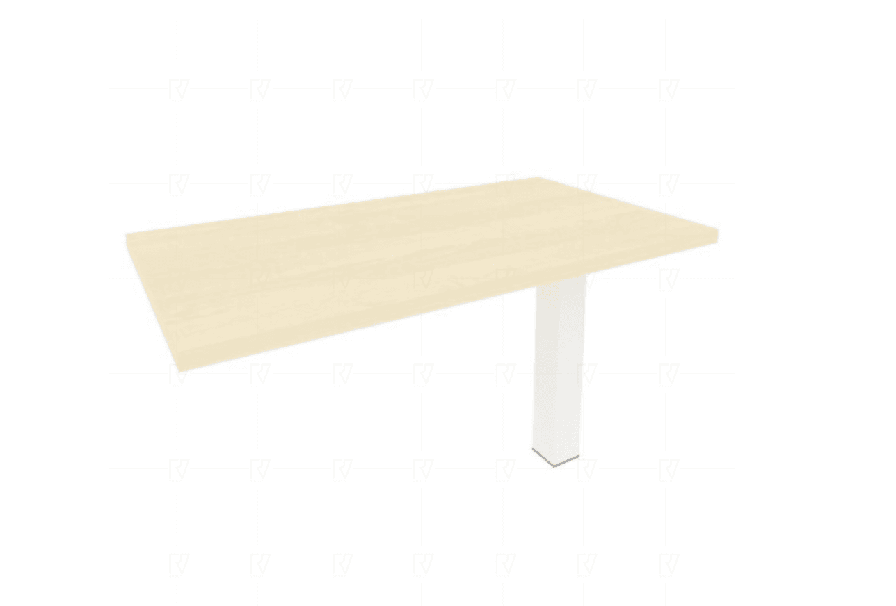 Брифинг-приставка для прямоугольного стола (металл белый)