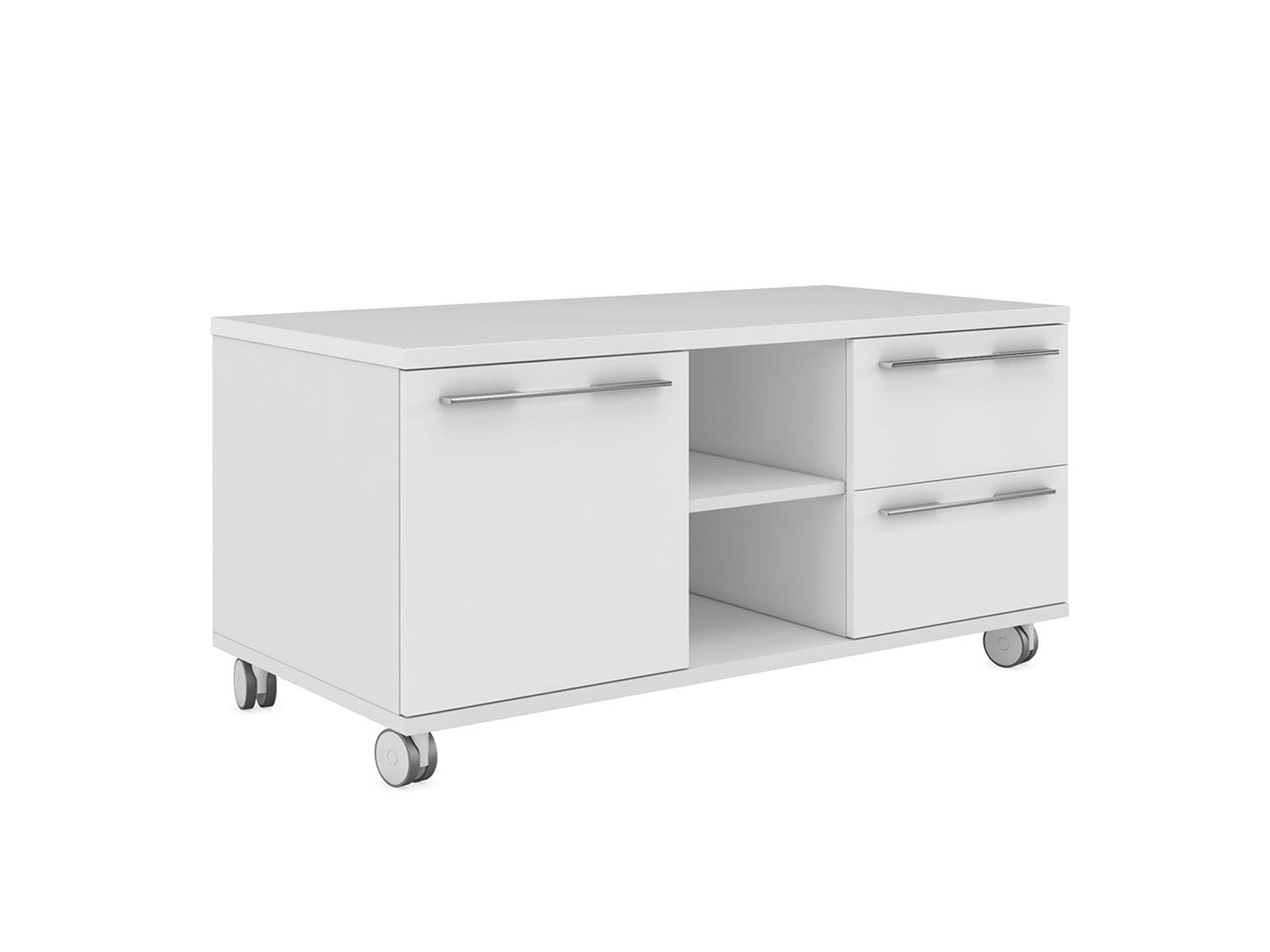 Тумба мобильная с 2 ящиками и левой/правой дверью