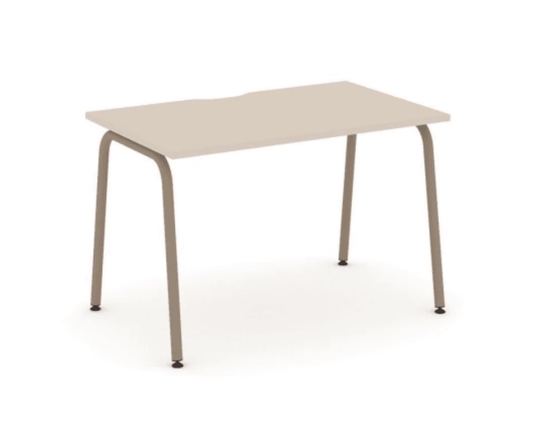 Стол письменный с вырезом на круглой опоре 1180 - металл латте