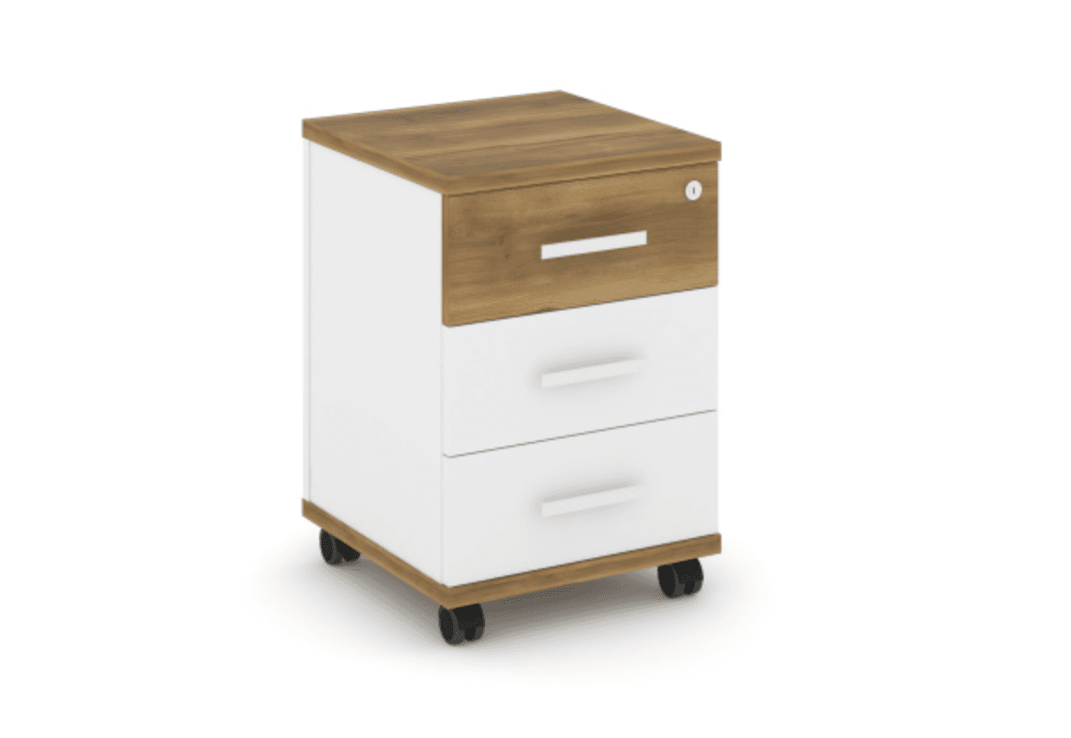 Тумба мобильная 3 ящика - белый