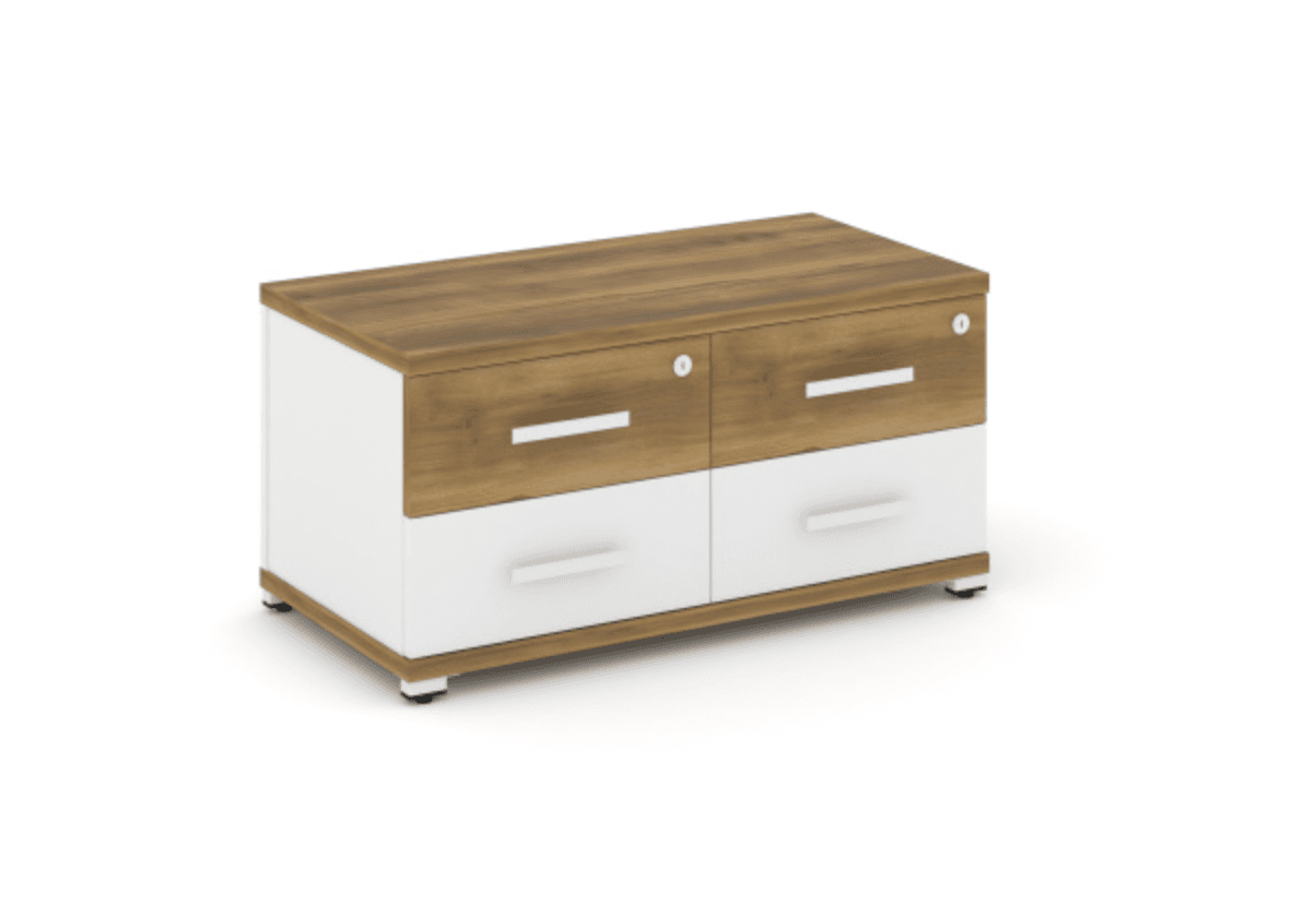 Тумба приставная широкая 4 ящика - белый