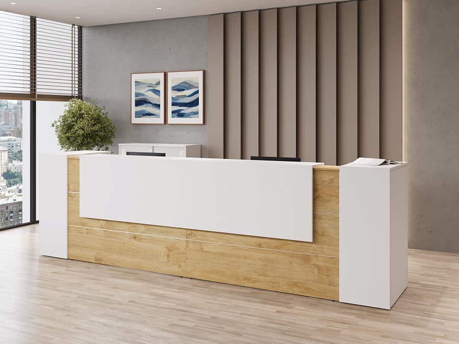 Стойка ресепшен Оникс тиквуд светлый