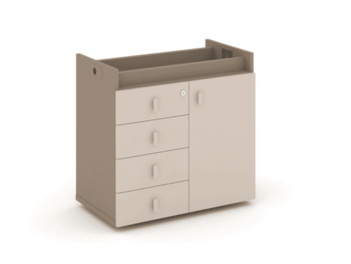 Тумба опорная-фасад+ящики, без топа - основание латте