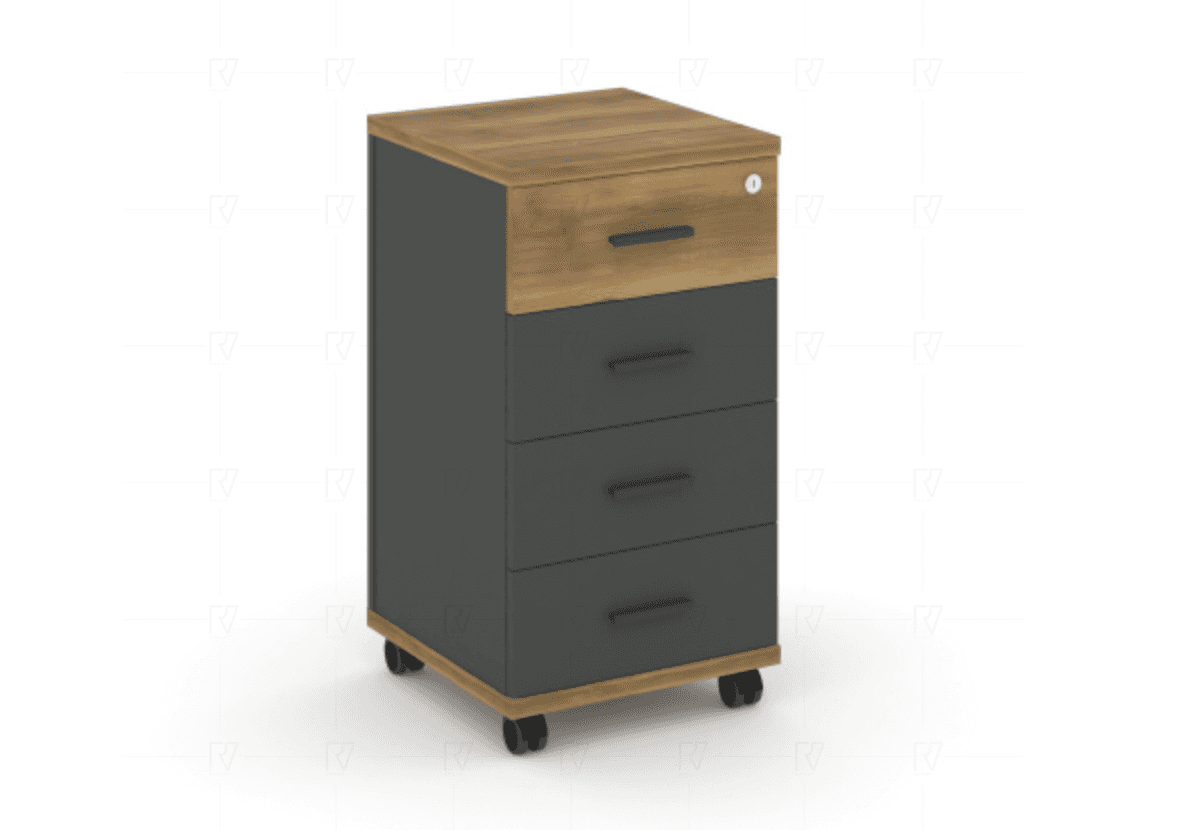 Тумба мобильная 4 ящика - антрацит