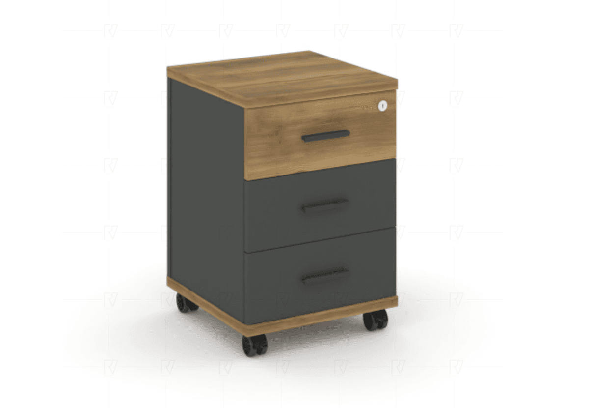Тумба мобильная 3 ящика - антрацит