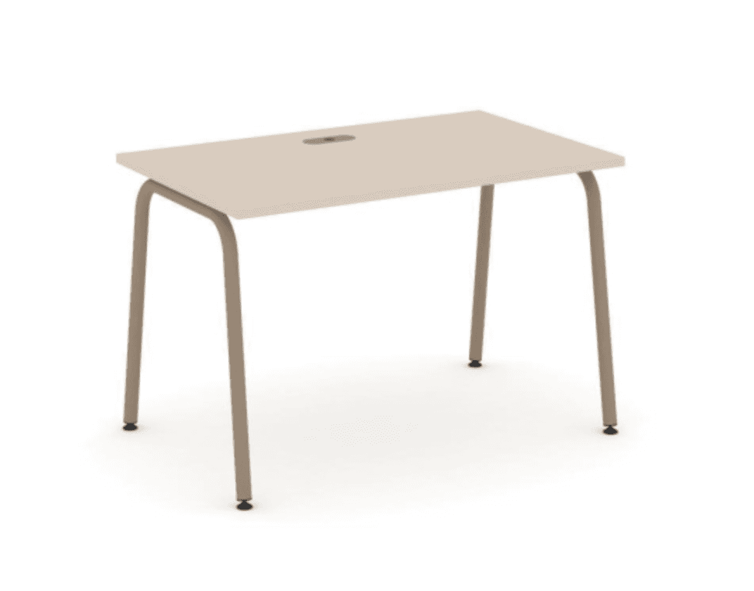 Стол письменный с лючком на круглой опоре 1180 - металл латте