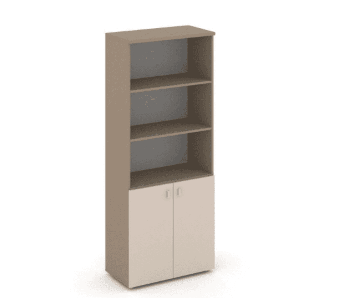 Шкаф высокий широкий (2 низких фасада ЛДСП) - основание латте