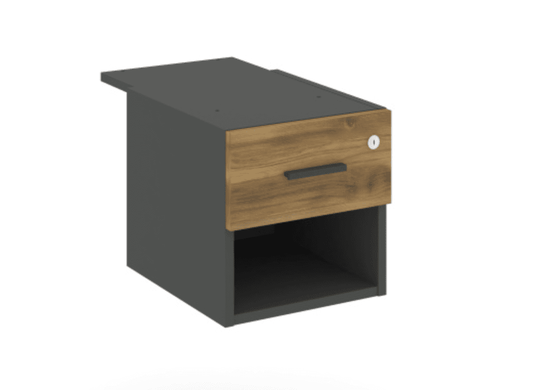 Тумба с одной открытой нишей и одним ящиком - антрацит