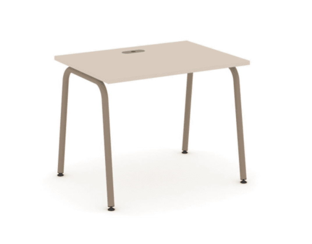 Стол письменный с лючком на круглой опоре 980 - металл латте