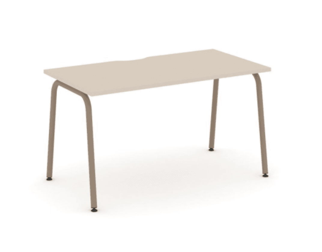 Стол письменный с вырезом на круглой опоре 1380 - металл латте