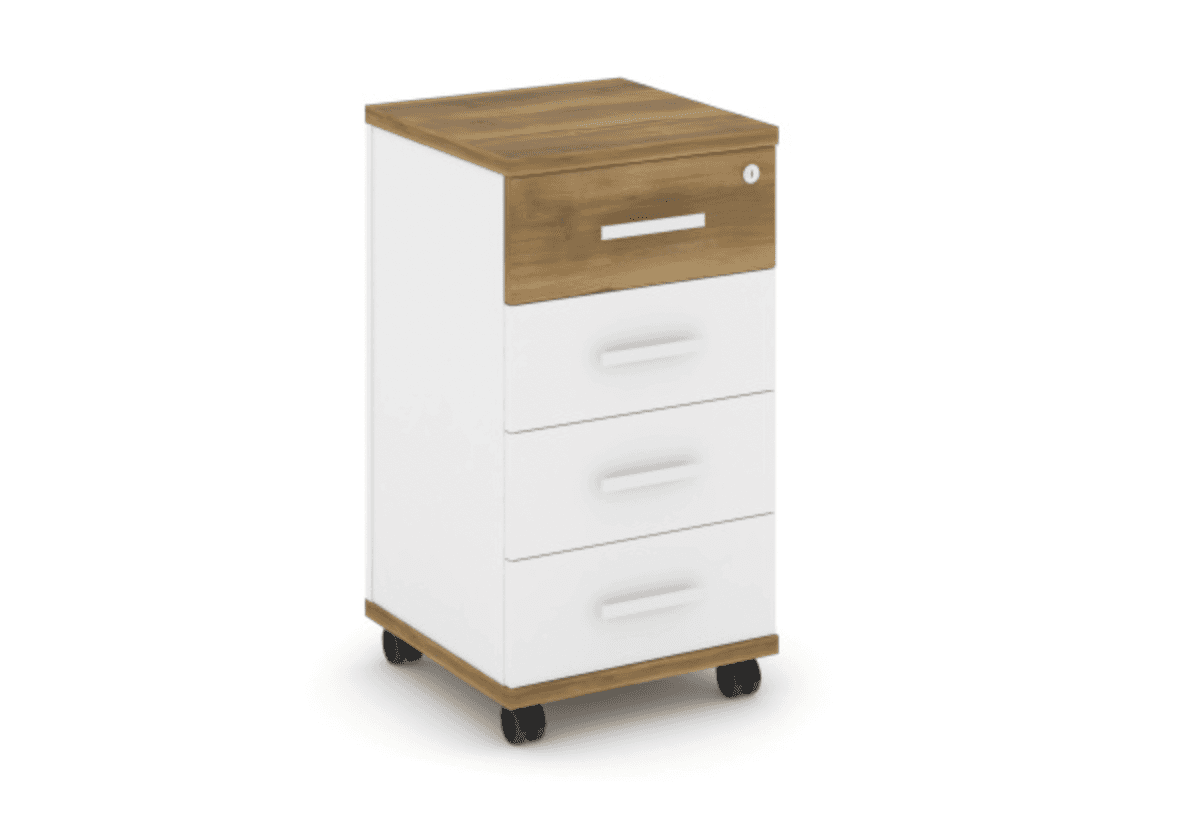 Тумба мобильная 4 ящика - белый