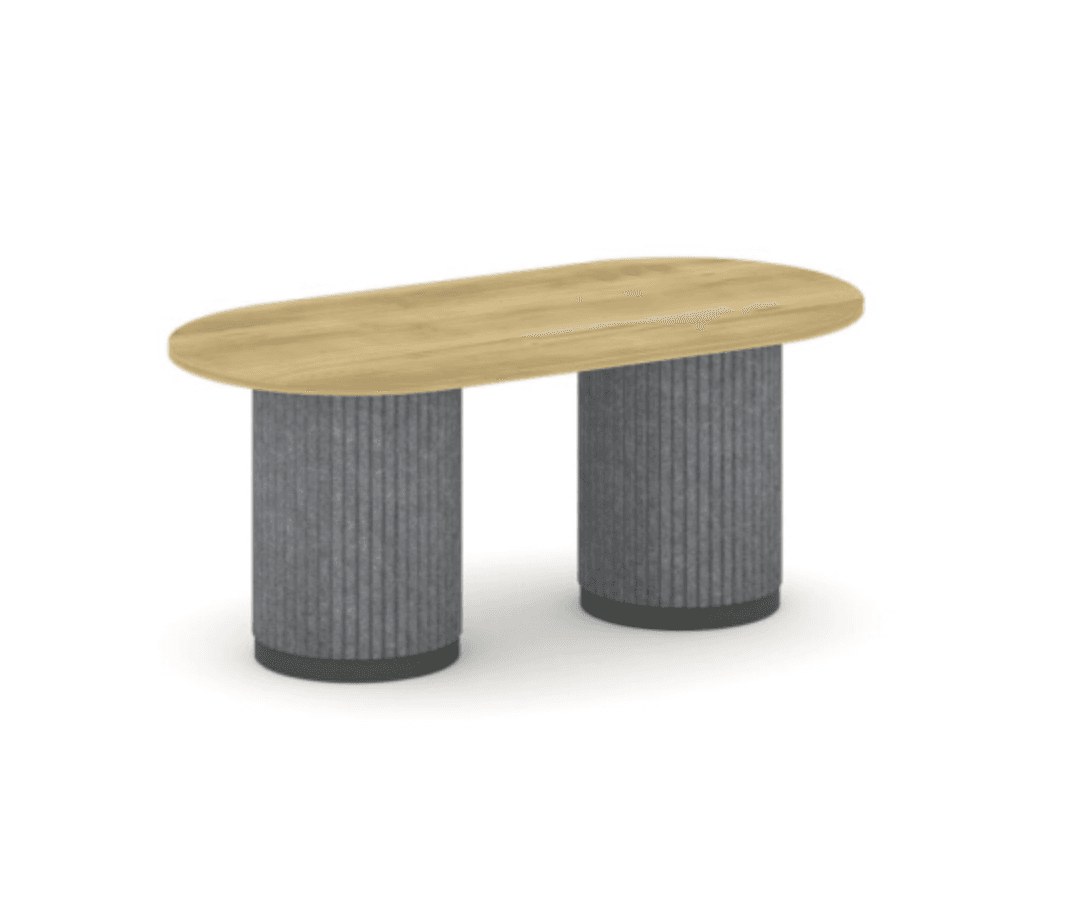 Стол переговорный овальный 190 - антрацит/морская галька