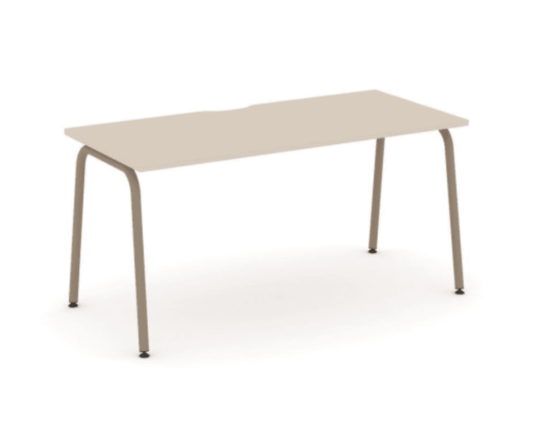 Стол письменный с вырезом на круглой опоре 1580 - металл латте