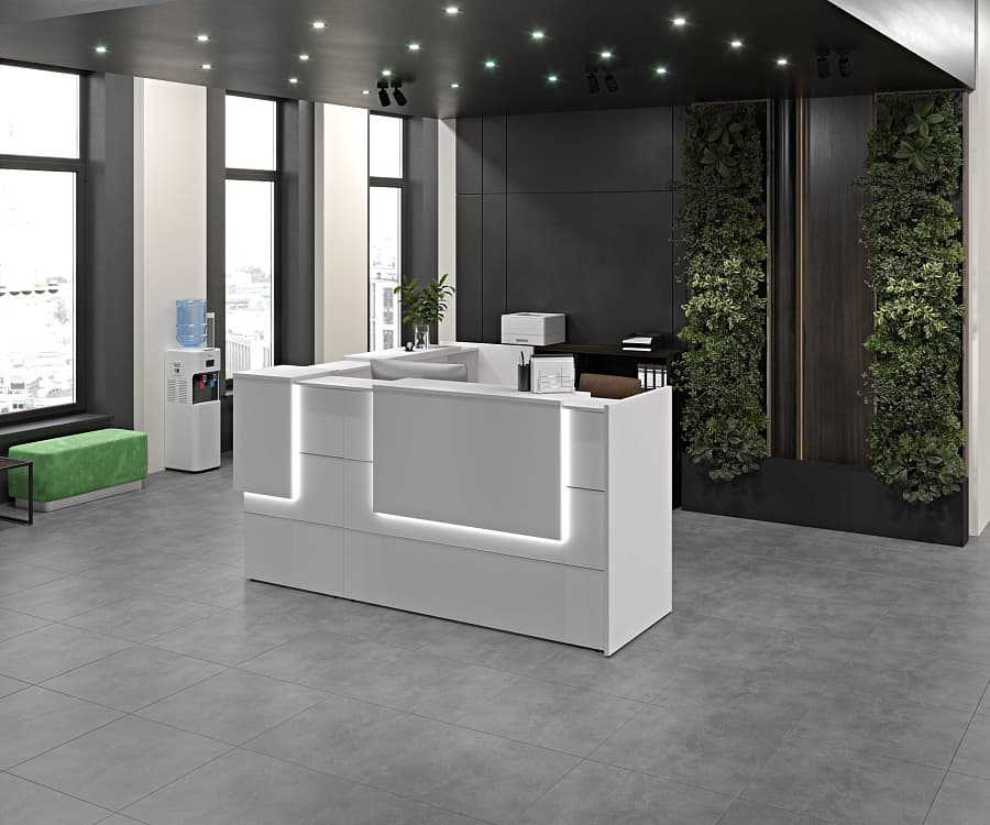 Стойка ресепшен Оникс белый бриллиант