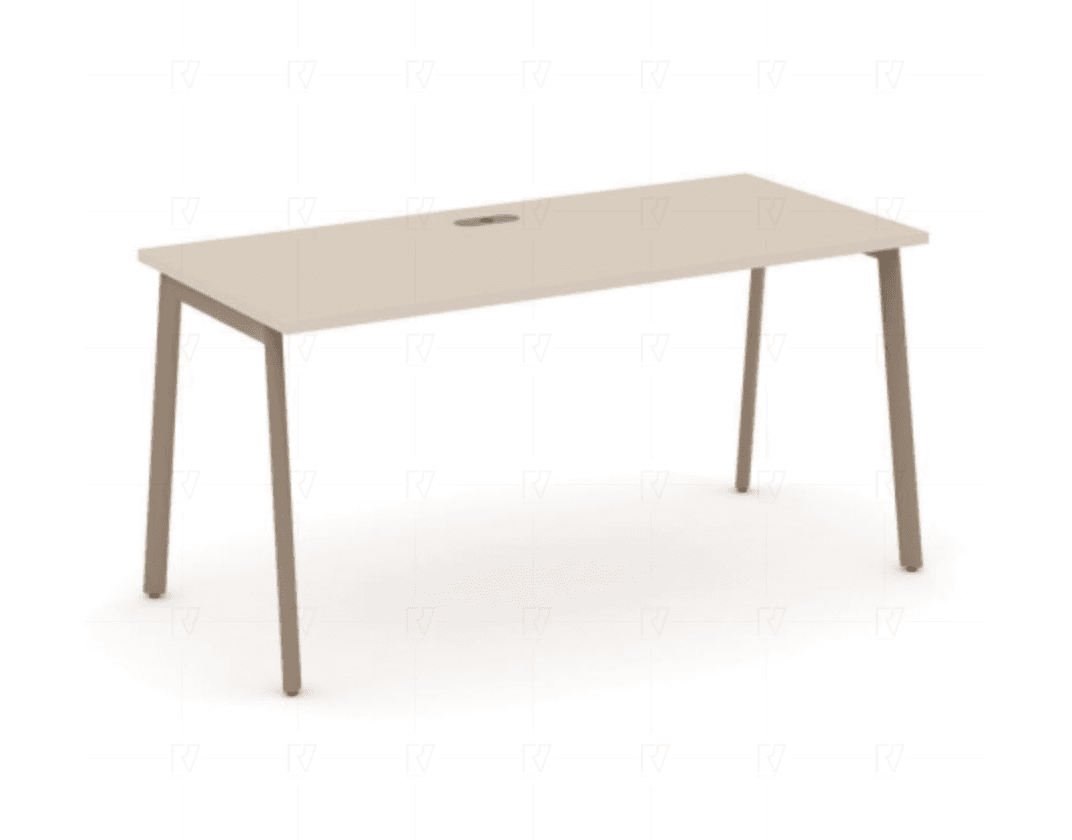 Стол письменный с лючком на плоскоовальной опоре 1580 - металл латте