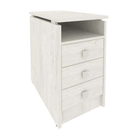 Тумба приставная (3 ящика фолдинг, с замком) 720