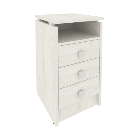 Тумба приставная (3 ящика фолдинг, с замком) 450