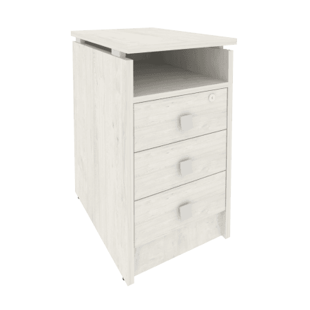 Тумба приставная (3 ящика фолдинг, с замком) 600