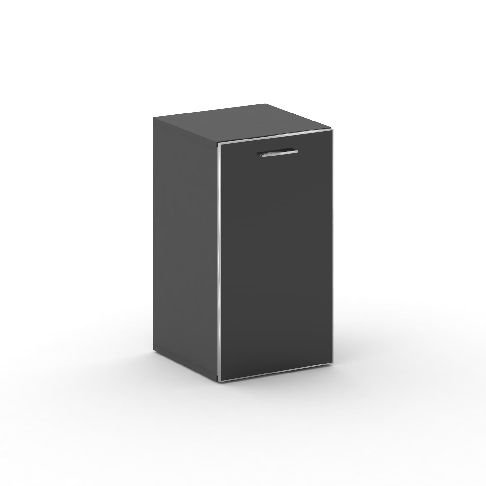 Шкаф узкий низкий левый (Лакобель Черный)