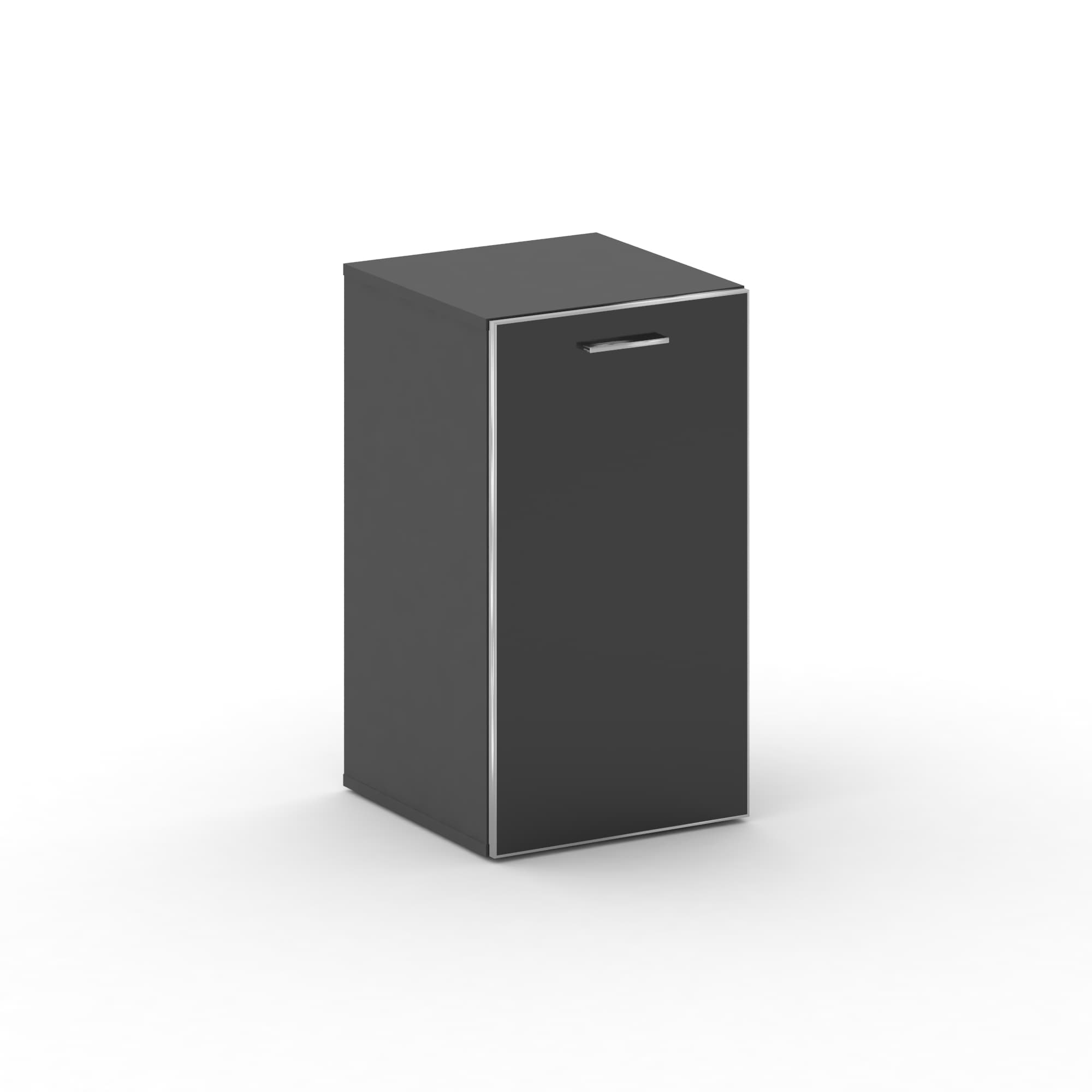 Шкаф узкий низкий правый (Лакобель Черный)