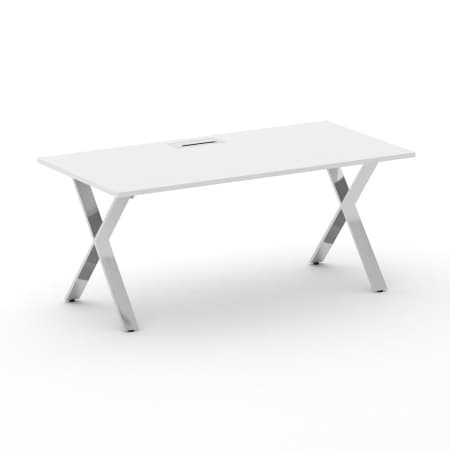 Стол руководителя (МДФ+пластик Феникс, опоры нерж.сталь) 1800