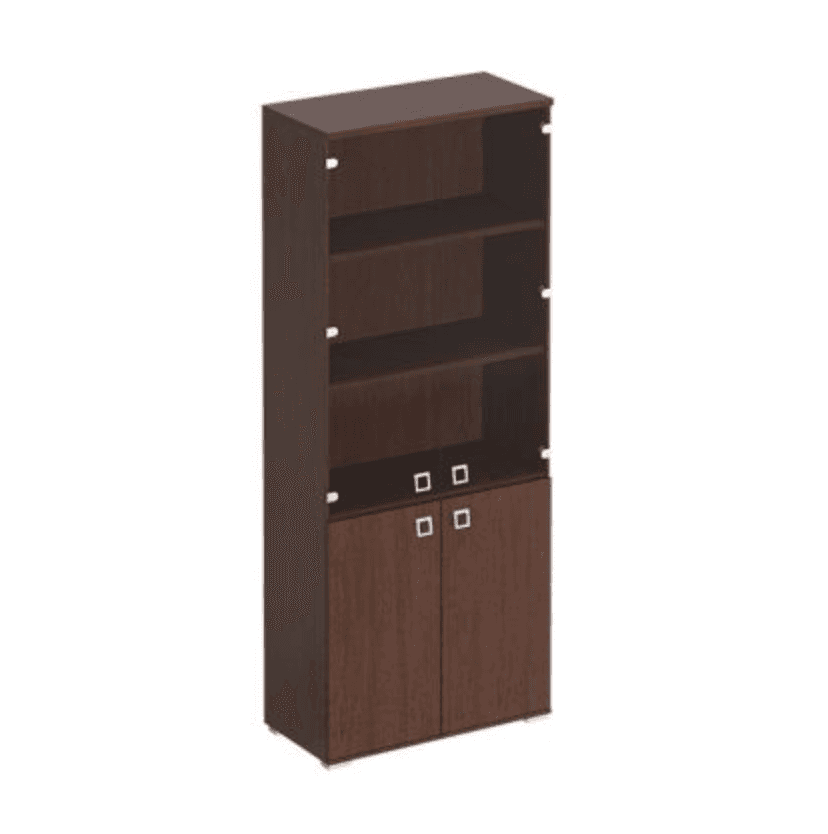 Шкаф для документов со стеклянными прозрачными дверьми