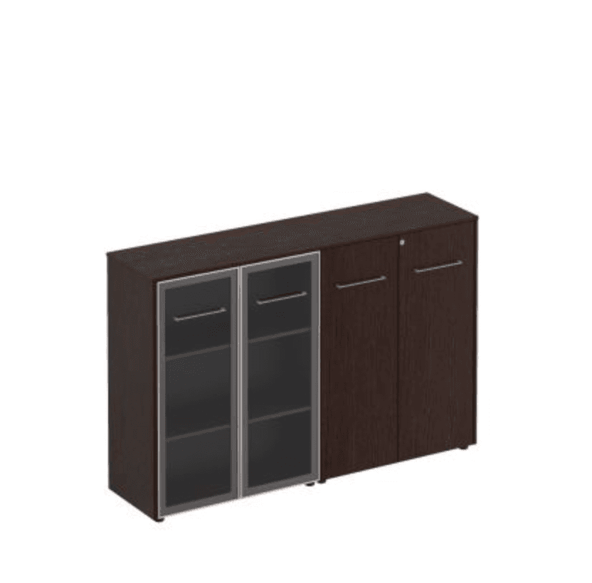 Шкаф комбинированный средний(стекло+закрытый)