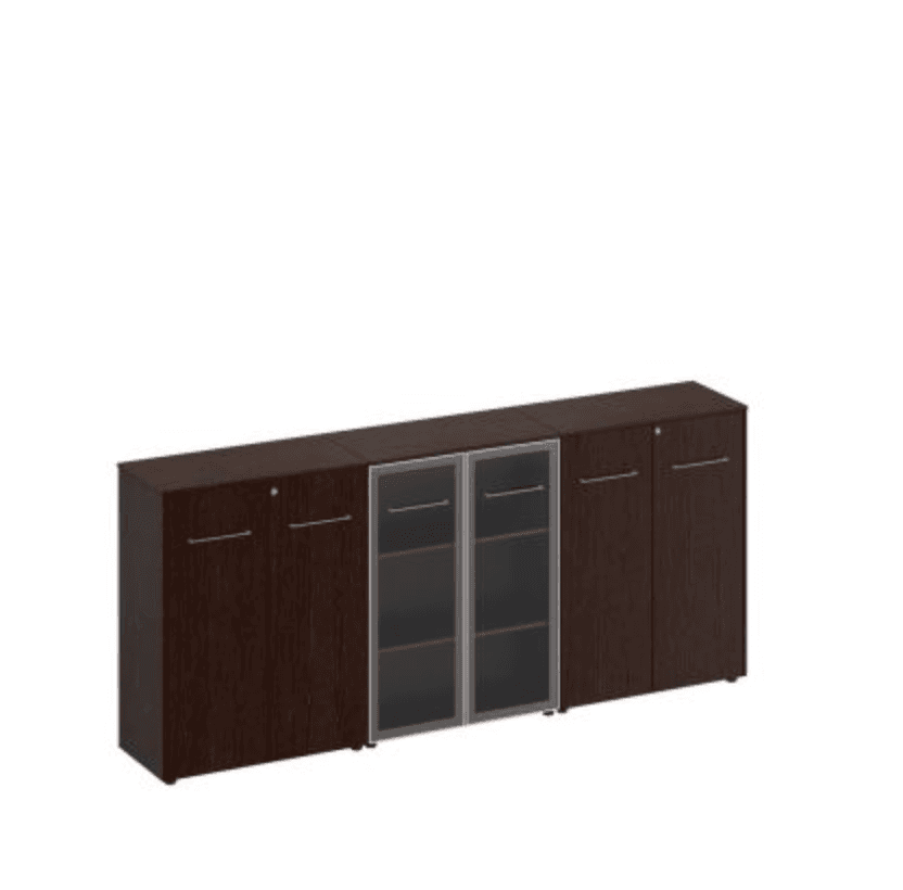 Шкаф комбинированный средний(закрытый+стекло+закрытый)