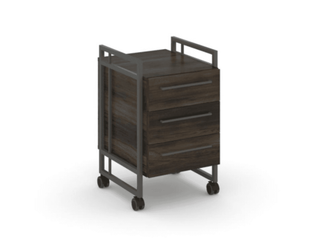 Тумба мобильная, 3 ящика - металл черный/антрацит