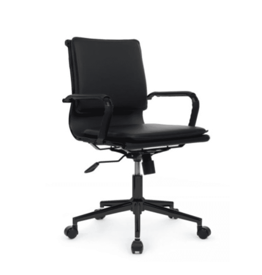 Кресло Хьюго new R Chair (экокожа/металл черный) - низкая спинка