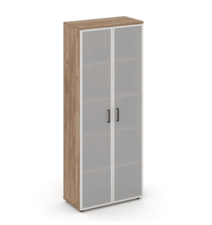 Шкаф высокий широкий (2 высоких фасада стекло сатин в раме)